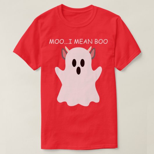 牛の幽霊モーI意味ブカボチャムーンハロウィーンFa Tシャツ (デザイン正面)
