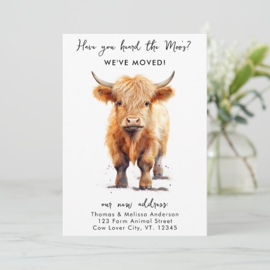 牛の引っ越しました新しい住所ハイランドカーフ移動 案内状 (スタンド正面)