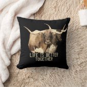 牛の引用文の脱色生活は一緒にセピア色よりよい クッション (ブランケット)