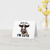 牛の引用文:聖なる牛、私は可愛いパーソナライズされた カード (黄色い花)