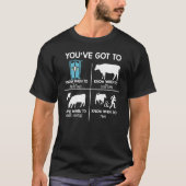 牛の得牧場をおもしろい知る Tシャツ (正面)