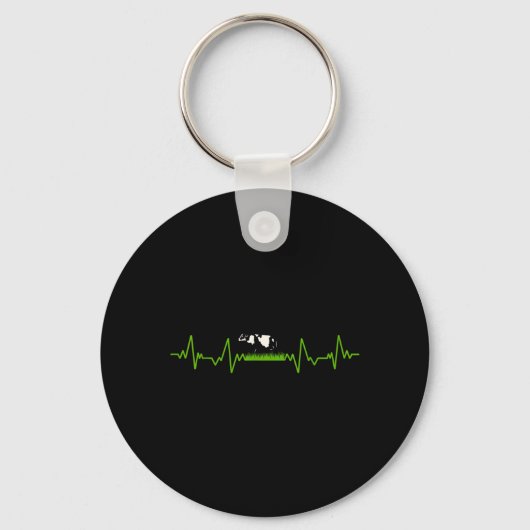 牛の心臓弁 EKG 心拍 患者 もー キーホルダー (正面)