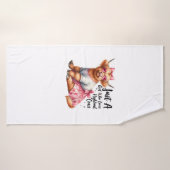 牛の恋人ちょうどハイランド牛の農場を愛する少女 バスタオル (バスタオル)