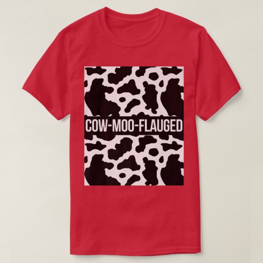牛の恋人の牛の農家CowMooFluged Pattern Co Tシャツ (デザイン正面)