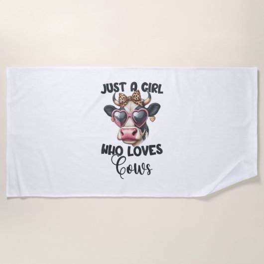 牛の恋人は牛を愛する女の子_1 ビーチタオル (正面)
