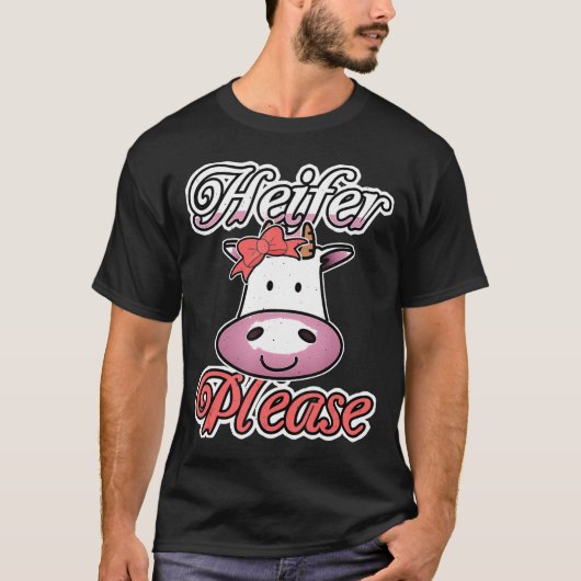 牛の恋人を願うハイファー Tシャツ (正面)