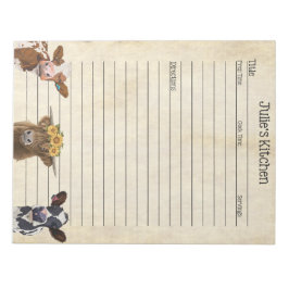 牛の恋人レシピパッド – 共有に最適 ノートパッド