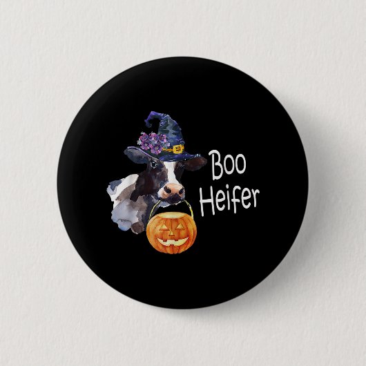 牛の恋人 |ハロウィーンのブーハイファーカウー 缶バッジ (正面)