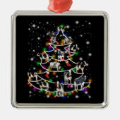 牛の恋人 |牛のおもしろいクリスマスツリーオーナメント メタルオーナメント (正面)