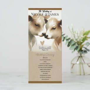 牛の愛のブラウンクリームカントリーウェディングプログラム プログラム