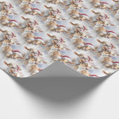 牛の愛好家クリスマスウォーターカラースケッチアート ラッピングペーパー (角)