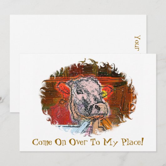 牛の招待状 (正面/裏面)