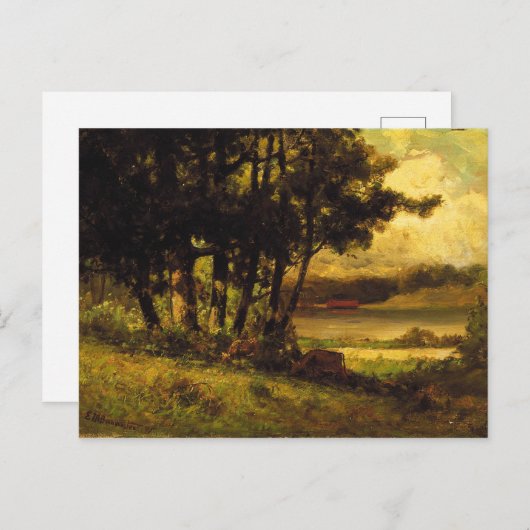 牛の放牧ニアリバー – エドワード・バニスター ポストカード (正面/裏面)