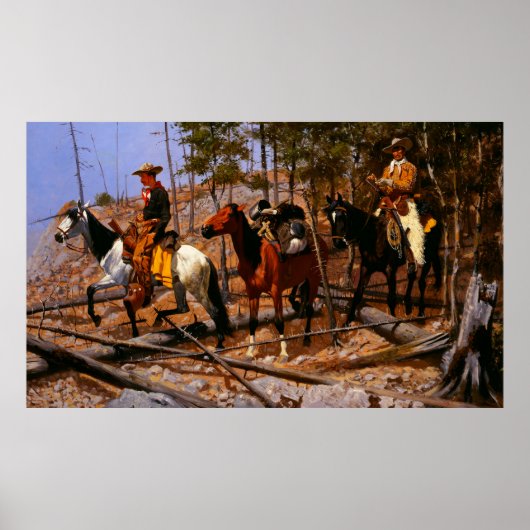 牛の放牧地を探す フレデリック・レミントン ポスター (正面)