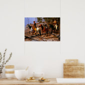 牛の放牧地を探す フレデリック・レミントン ポスター (キッチン)