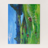 牛の放牧、グラッショーズ山脈 ジグソーパズル (縦)