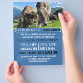 牛の放牧，チーズモ広告ンガー チラシ (手)