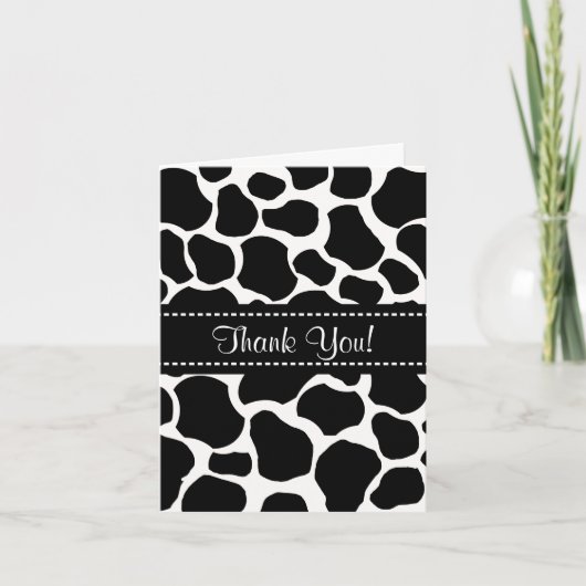 牛の斑点ありがとうご注意 サンキューカード (正面)