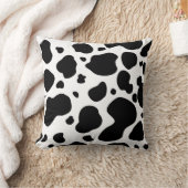 牛の斑点のパターン白黒アニマルプリント クッション (ブランケット)