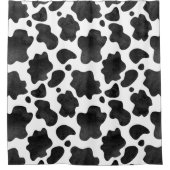 牛の斑点のパターン白黒アニマルプリント シャワーカーテン (正面)
