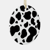 牛の斑点のパターン白黒アニマルプリント セラミックオーナメント (右)