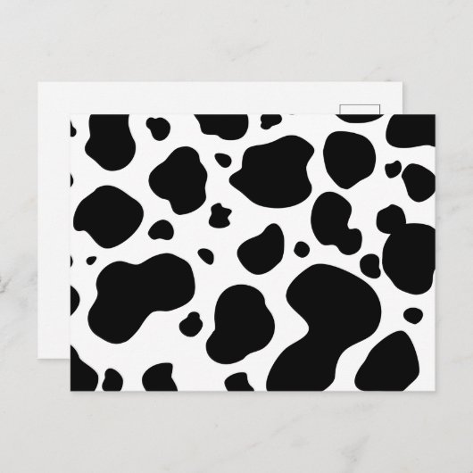 牛の斑点のパターン白黒アニマルプリント ポストカード (正面/裏面)