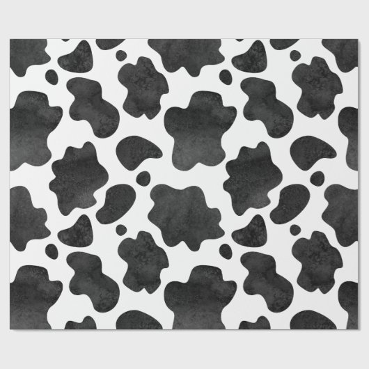 牛の斑点のパターン白黒アニマルプリント ラッピングペーパー (フラット)