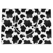 牛の斑点のパターン白黒アニマルプリント ラージペーパーバッグ (正面)