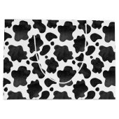 牛の斑点のパターン白黒アニマルプリント ラージペーパーバッグ (裏面)