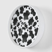 牛の斑点のパターン白黒アニマルプリント 壁時計 (傾斜)