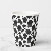 牛の斑点のパターン白黒アニマルプリント 紙コップ (正面)