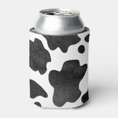 牛の斑点のパターン白黒アニマルプリント 缶クーラー (缶正面)
