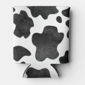 牛の斑点のパターン白黒アニマルプリント 缶クーラー (正面)