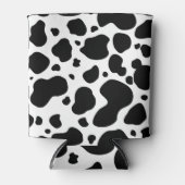 牛の斑点のパターン白黒アニマルプリント 缶クーラー (正面)