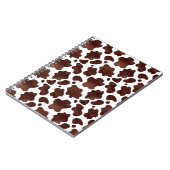 牛の斑点のパターン茶色と白アニマルプリント ノートブック (左側)