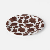 牛の斑点のパターン茶色と白アニマルプリント ペーパープレート (アングル)