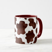 牛の斑点のパターン茶色と白アニマルプリント マグカップ (正面右)