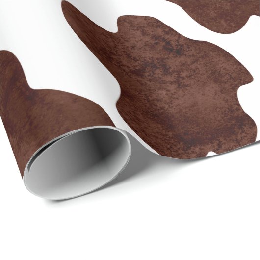 牛の斑点のパターン茶色と白アニマルプリント ラッピングペーパー (ロールコーナー)