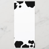 牛の斑点柄の黒と白の結婚式メニュー, カントリーウェディング メニュー (裏面)