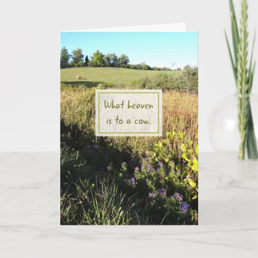 牛の新しい国のホームグリーティングカードへの天国 カード (正面)