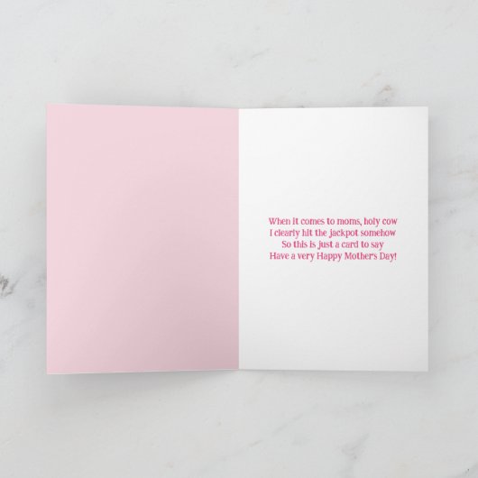 牛の日の毛の無いラバのために カード (内部)