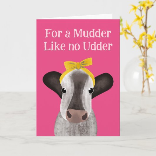 牛の日の毛の無いラバのために カード (黄色い花)