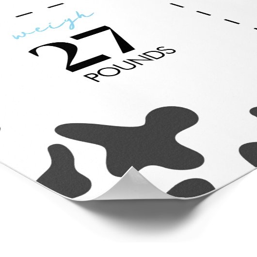 牛の最初の誕生日マイルストーンの記号 ポスター (角)