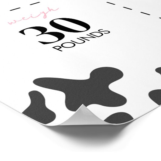 牛の最初の誕生日マイルストーンの記号 ポスター (角)