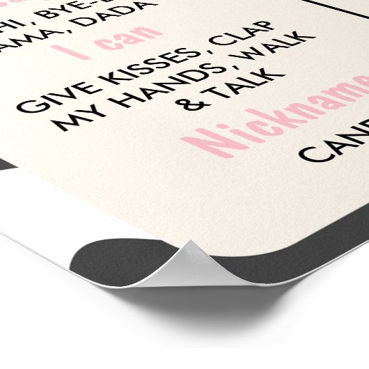 牛の最初の誕生日マイルストーンの記号 ポスター (角)