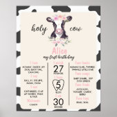 牛の最初の誕生日マイルストーンの記号 ポスター (正面)