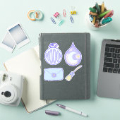 牛の月涙滴月星夜ステッカーシート シール (iPadカバー)