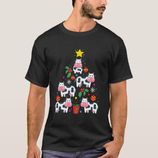 牛の木のオーナメントの装飾 Tシャツ