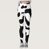 牛の模様の白黒パンサー映画  レギンス (正面)