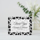 牛の模様の背景結婚に感謝のはがき ポストカード (スタンド正面)